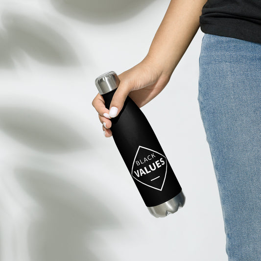 Stainless Steel Water Bottle - Black Values