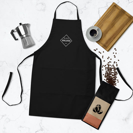 Embroidered Apron - Black Values