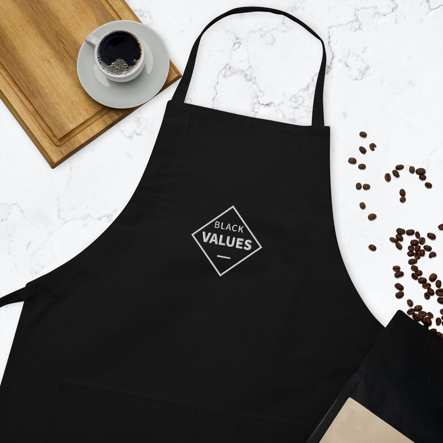 Embroidered Apron - Black Values