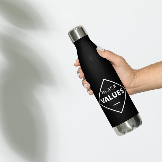 Stainless Steel Water Bottle - Black Values